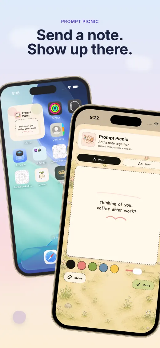 Closer Prompt Picnic preview on two phones